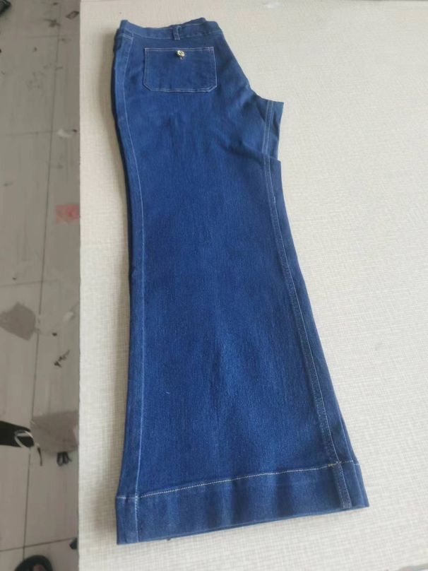 Women's Clothing Denim Trousers Trousers High Waist Elastic Wide Leg Trousers Straight Trousers New_mkmklike.com