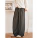 Men's 3D Pleated Casual Pants – Lightweight Loose Fit Straight Leg Trousers, Retro Minimalist Style (Black/Rice Gray/Brown, M-XXXL)_mkmklike.com