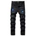Men's Clothing 2026 Slim Fit Distressed Jeans – Stretch Black Denim Pants With Paint Splatter (28-42, Streetwear Style)_mkmklike.com