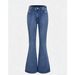 Women's Clothing Women’s High-Waisted Stretch Flared Jeans – Vintage Washed Embroidered Denim Pants For Casual & Streetwear (S-L, Blue)_mkmklike.com