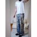AC Style Graffiti Print Metal Decor Jeans – Unisex Distressed Denim Pants With Patchwork (S-XXXL)_mkmklike.com