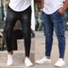 Men's Multi-Pocket Stretch Jeans - Slim Fit Workwear Denim Pants With Zipper Details (Black/Blue, S-XXXL)_mkmklike.com