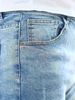 Men's Light Blue Straight Leg Stretch Jeans Street Style Cycling Trousers Denim_mkmklike.com