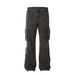 Men's Trendy Multi-Pocket Cargo Jeans Loose Straight Leg High Street Style Tie Dye Design_mkmklike.com