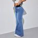 K European And American Elastic Waistband Flared Pants Versatile Women's Jeans Fashionable Tight Fitting_mkmklike.com