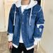 Loom 2025 Spring And Autumn New Japanese Style Loose Trendy Men's Jacket Two-Piece Hooded Denim Coat_mkmklike.com