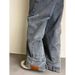 American High Street Reverse Fit Jeans - Hip Hop Baggy Denim Pants For Men With Distressed Wash_mkmklike.com