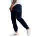 Men's Side Zipper Pocket Trim Casual Trousers Slim Fit Men's Casual Solid Color Trousers_mkmklike.com
