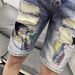 Men's Clothing Fashionable And Stylish Personalized Embroidered Denim Shorts Slim Fitting Skinny Pants Summer Thin Style Ripped Shorts_mkmklike.com