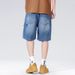 In Stock Men's Denim Summer Loose Casual New Versatile Simple Five-Point Mid-Length Shorts_mkmklike.com