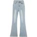 2025 New Guangzhou Xintang Washed Blue Micro Flare Jeans For Women, High Waist, Slimming, Height-Enhancing, Cotton_mkmklike.com