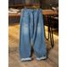High-Waisted Straight Leg Jeans For Men Casual Loose Fit Wide Leg Trousers Trendy Spring Autumn_mkmklike.com