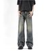Vintage Blue High Street Straight Leg Bootcut Jeans For Men & Women – Classic Retro Denim Pants With Slim Fit Design_mkmklike.com