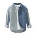 Pulse European Style Men's Striped Denim Spring And Autumn Long Sleeve , American Casual Loose Fit, New Trendy Patchwork_mkmklike.com