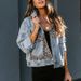 Denim Jacket Women's Long-sleeved Jacket Women's Leopard Print Splicing Jacket_mkmklike.com