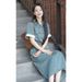 Tencel Denim Dress For Women Summer New Mid To Style Waist Cinching Slimming Long Casual Skirt_mkmklike.com