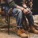 Vintage Loose Fit Cargo Jeans for Men Distressed Blue Denim Multi-Pockets Breathable Cotton Fabric Sizes 28-36_mkmklike.com