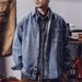 Loom Cross-Border European American Style Men's Denim 2024 Spring And Autumn New Turn-Down Collar Jacket Vintage Washed_mkmklike.com