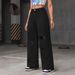 Women's High-Waisted Straight-Leg Jeans – Distressed Washed Denim With Relaxed Fit (Black)_mkmklike.com