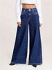 Women's Clothing Distressed Wide-Leg Jeans For Women – Rhinestone Pocket Boho Denim Pants (S-XXL, Vintage Wash, Non-Stretch)_mkmklike.com