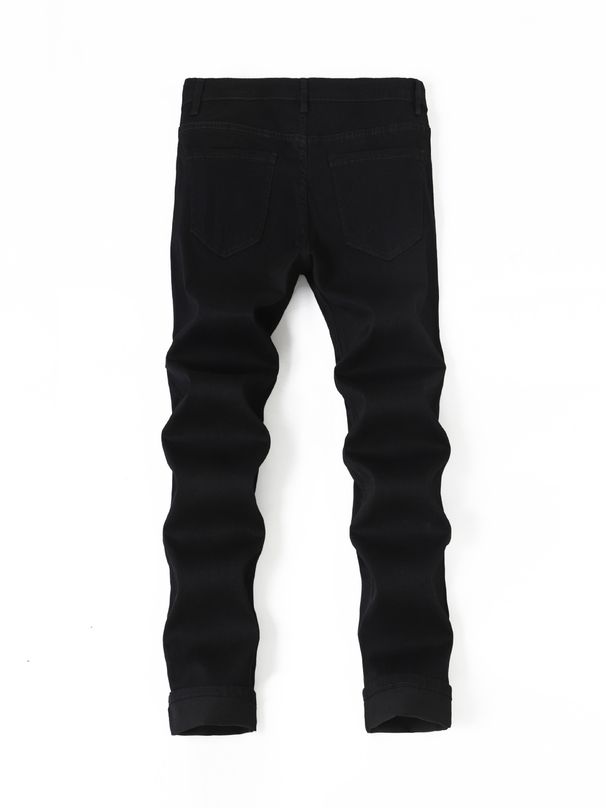 Men's Clothing Men's Slim Fit Stretch Skinny Jeans - Classic Black Denim Pants For Everyday Wear_mkmklike.com