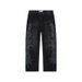 Distressed High-Street Jeans – Ripped & Bedazzled Denim (Black/Blue, Sizes 30-38) | Vintage-Inspired Streetwear With Rhinestone Details_mkmklike.com