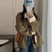 Beige Work Jacket Women, Spring/autumn 2026 New Vintage Hong Kong Style, High-end Feel, Oversized Top For Petite_mkmklike.com