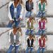 Trendy Denim Patchwork Jacket For Women - Oversized Streetwear Coat With Drop Shoulder & Stand Collar (Black/Blue/White/Red/Purple/Gray, S-5XL)_mkmklike.com