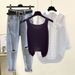 Women's Clothing Summer Suit For Women New Large Size Wear Sun Protection Shirt Inner Suspenders With Ripped Jeans Three Pieces_mkmklike.com