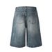 Men's Clothing New High Street Lightning Pattern Washed Retro Shorts Men And Women Style Denim Casual Pants_mkmklike.com
