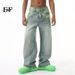 EF JEANS | 2024 New Product, Meichao Personalized Hand-painted Retro Straight Mopping Ins Jeans Tide_mkmklike.com