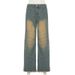 Women's High-Waisted Flared Jeans – Winter Casual Denim Pants With Raw Hem & Asymmetric Design, Comfortable Stretch For Daily Wear_mkmklike.com