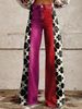 Ladies Eye‑Catching Y2k Flare Bottoms, Vintage Washed Star All‑Over Print High Waist Wide Leg Pants, Multiple Available Hues_mkmklike.com
