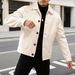 Cross-Border Autumn Winter New European American Solid Color Single-Breasted Lapel Woolen Coat Casual Business_mkmklike.com