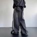 Men's Clothing Retro Y2k Loose Street Hip Hop Straight Casual Trousers Washed Cat Whisker Striped Jeans_mkmklike.com