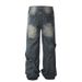 Men's Clothing Niche Fashion Brand Patchwork Denim Overalls For Men Design Personalized Metal Buckle Decorative Straps Loose Straight Trousers_mkmklike.com