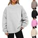 Women's sweatshirt long sleeve turtleneck pullover sweatshirt casual sweatshirt fleece top_mkmklike.com