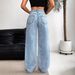 Women's Clothing Distressed High Waist Straight Leg Jeans Comfortable Cotton Denim Pants With Multiple Rips, Classic Blue & Dark Blue Shades (XS-2XL)_mkmklike.com