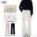 LKTM Men's Slim Fit Flared Jeans White Vibe Lace Up High Street Workwear Style Denim_mkmklike.com