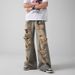 Men's Trendy Ripped Jeans Loose Fit Straight Leg High Street Style Post Apocalyptic Vibe Retro Beggar Long Pants_mkmklike.com