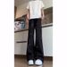 White Ink-splashing Graffiti Jeans Men's Spring And Autumn New Trendy Brand American High Street Wide-leg Pants Straight-leg Micro-pull Pants_mkmklike.com