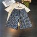 Men's All Over Star Print Denim Shorts High Street Style Summer Loose Straight Leg Mid-Length Five Point Pants_mkmklike.com