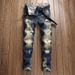 Loom Jeans Wholesale For Men, Vintage Washed Ripped Jeans, Non-Stretch, European And American Style, Versatile, Cross-Border_mkmklike.com