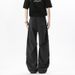 Men's Style Pleated Cargo Jeans Unique Design Versatile Curved Blade Loose Fit Retro Slimming Wide Leg Trousers_mkmklike.com