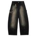 American Style Washed Vintage Tie-Dye Scimitar Jeans For Men And Women, Autumn Slimming High-Waisted Loose Straight_mkmklike.com