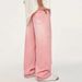 Unisex Pink Washed Wide-Leg Jeans | High Street Fashion | Relaxed Fit Stretch Denim Pants For Men/Women (L-XXXL) | Trendy Oversized Streetwear_mkmklike.com