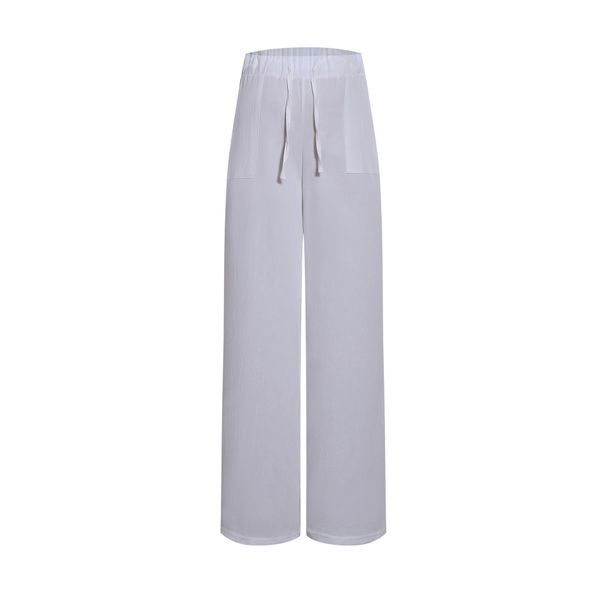 Women's Daily Streetwear Solid Color Full Length Casual Pants Wide Leg Pants_mkmklike.com