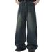 Men's Wide Leg Jeans Retro American Style Straight Leg Pants Loose Fit Casual Autumn Trendy Carrot Pants Long Trousers_mkmklike.com