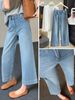 K Nine Point Straight Leg Wide Edge Jeans For Women's New High Waist Slimming Versatile Narrow Leg Pants_mkmklike.com