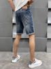 Men's Summer Blue Embroidered Denim Shorts Casual High-End Comfortable Fabric Trendy Five-Point Versatile Pants_mkmklike.com